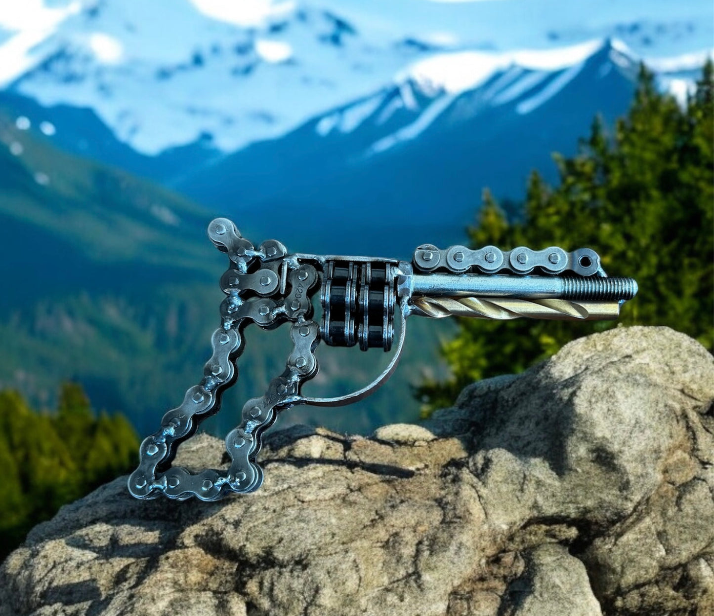 Chain fire revolver