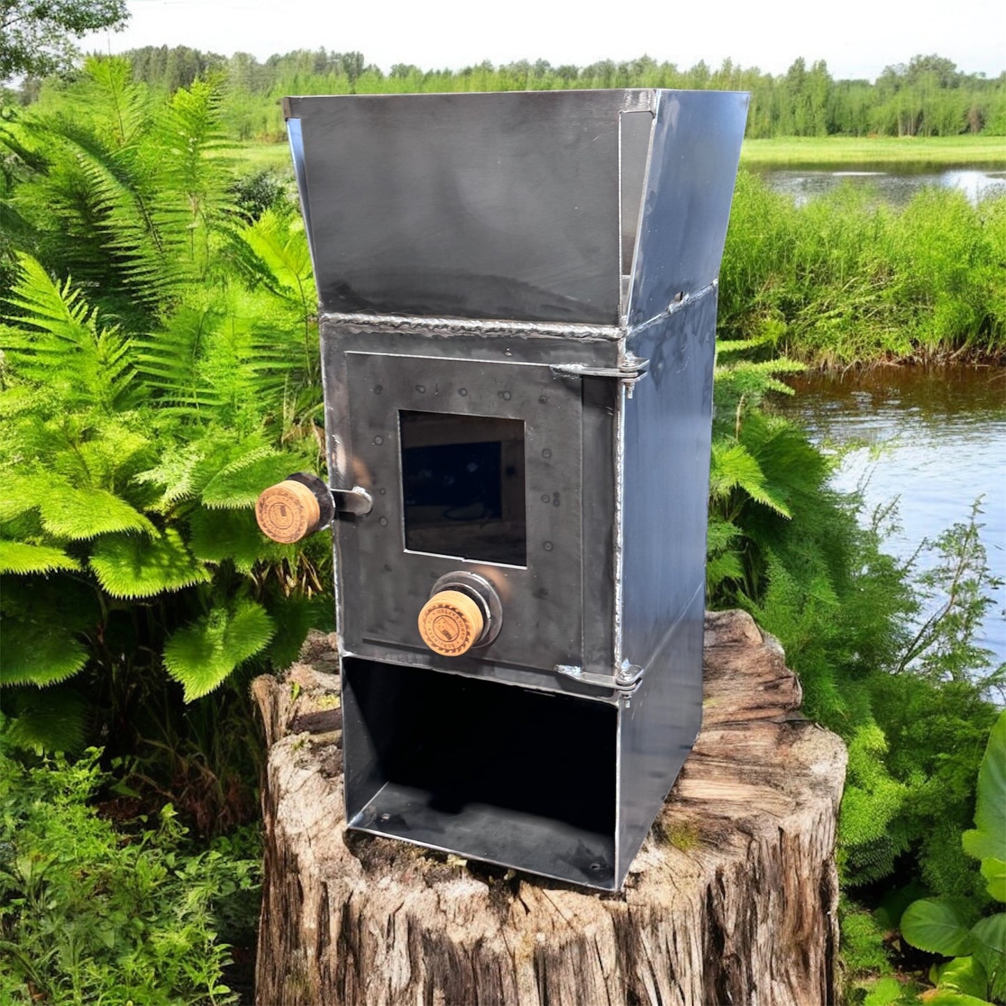 Large sauna fireplace